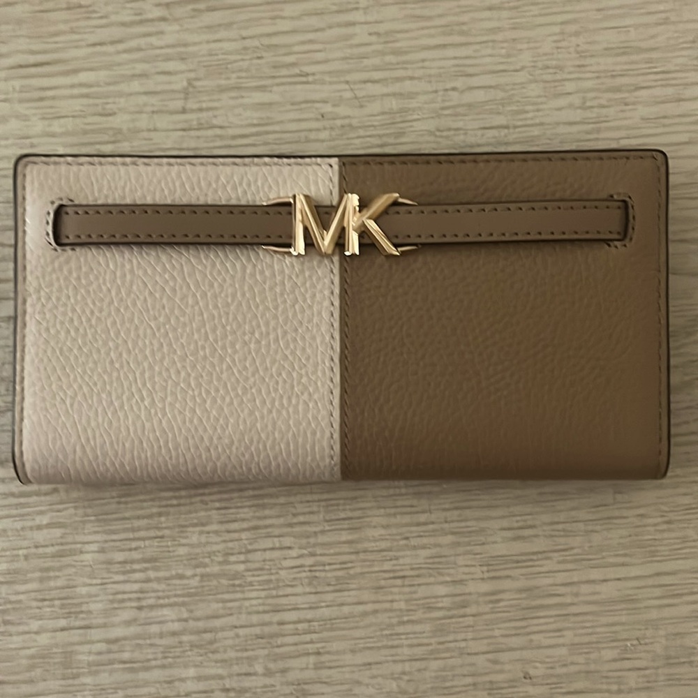 MK leather snap wallet, new with tags